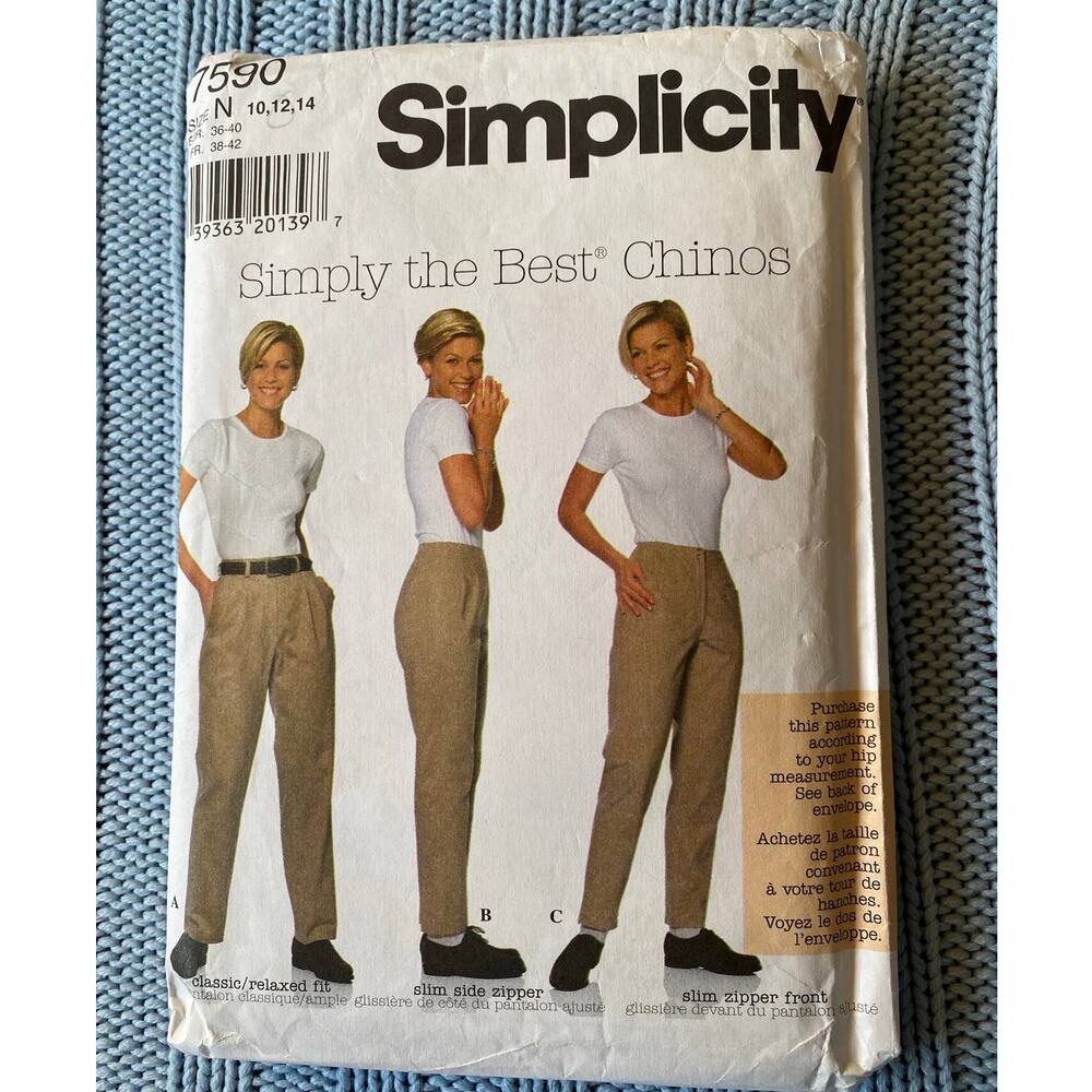 simplicity 7590 pants pattern sz 10 12